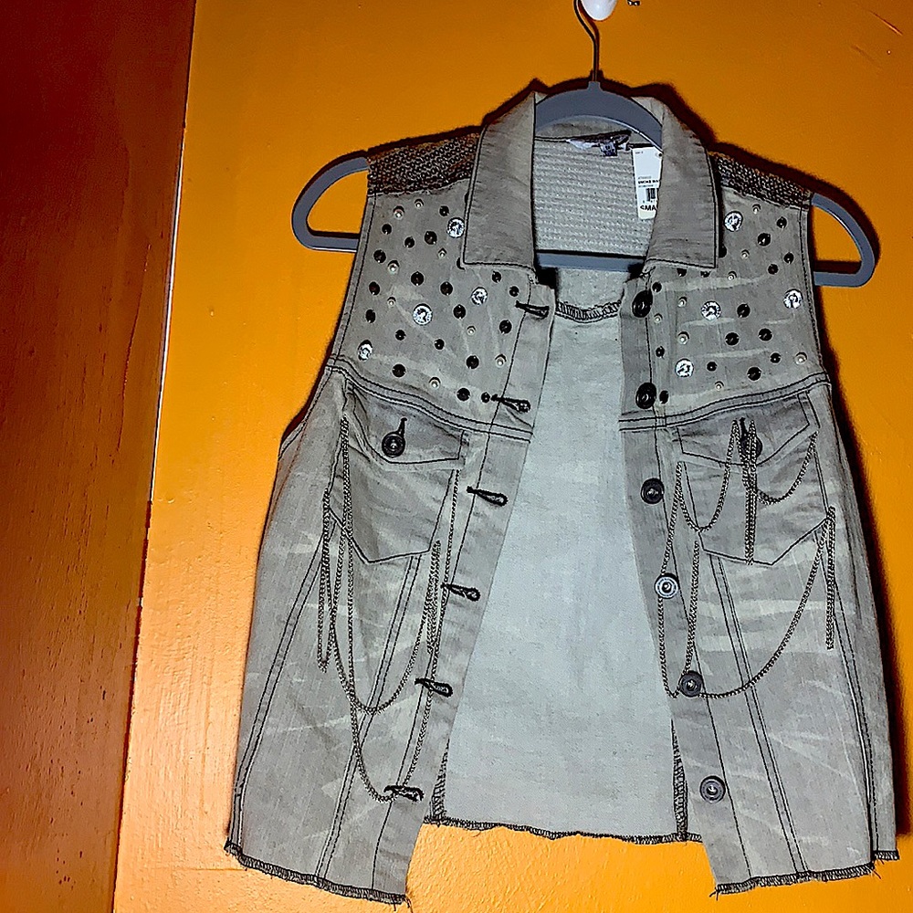 SAPPHIRE INK grey/silver Denim Vest